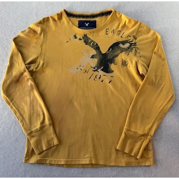 American Eagle Outfitters Other - Vintage Y2K Grunge Preppy American Eagle Shirt Long Sleeve SML Yellow